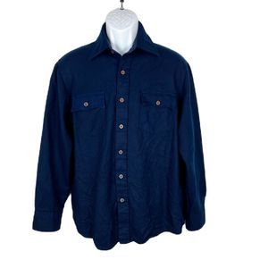 Sportswear by Country Touch Button Down Shirt Men Large Blue Long Sleeve Flannel